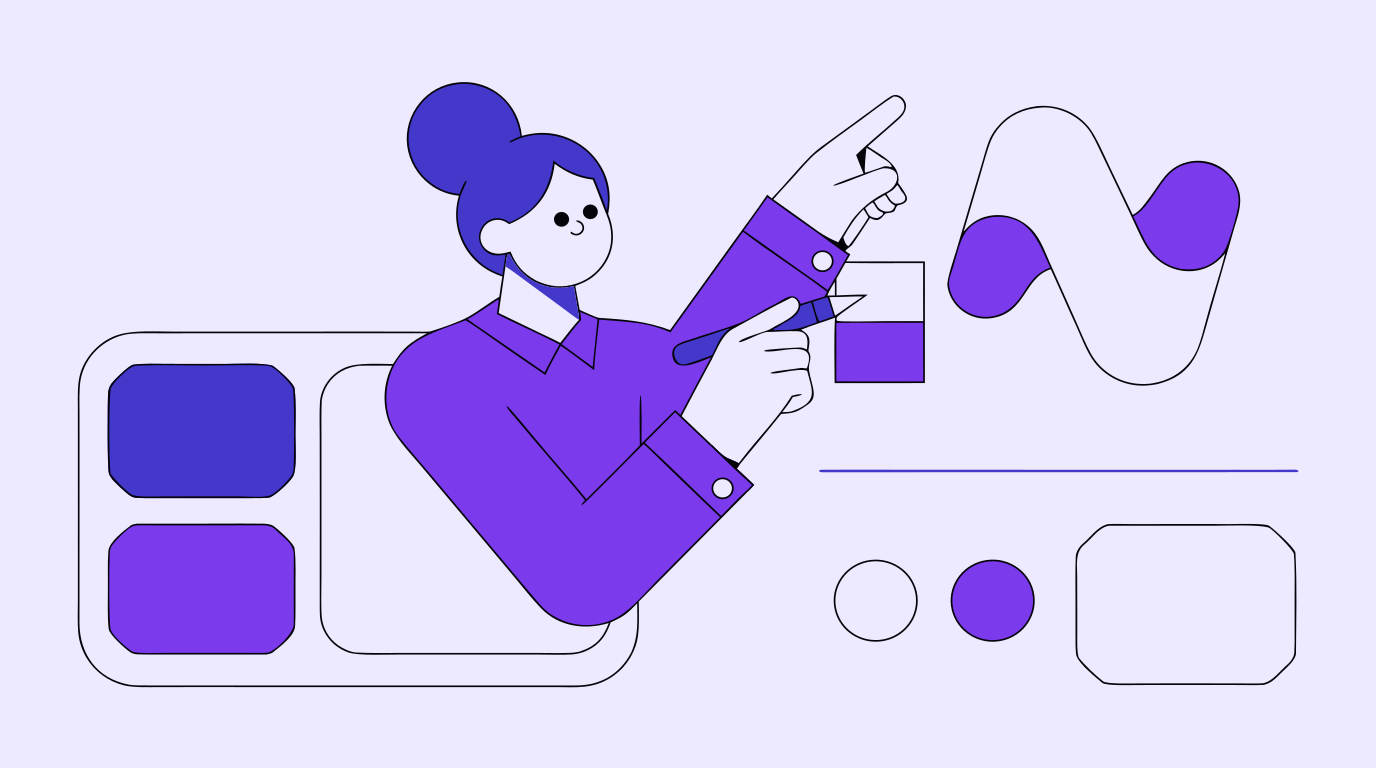 A designer arranging logo, color swatch, and moodboard elements into an organized brand kit