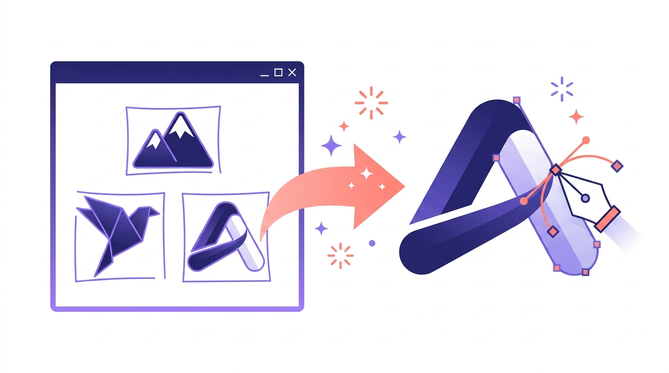 AI-assisted designer workflow: from generated concepts to refined vector paths