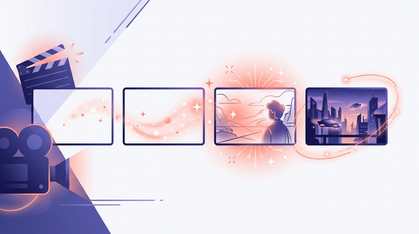 AI in film pre-production: storyboard sketches becoming finished concept art frames