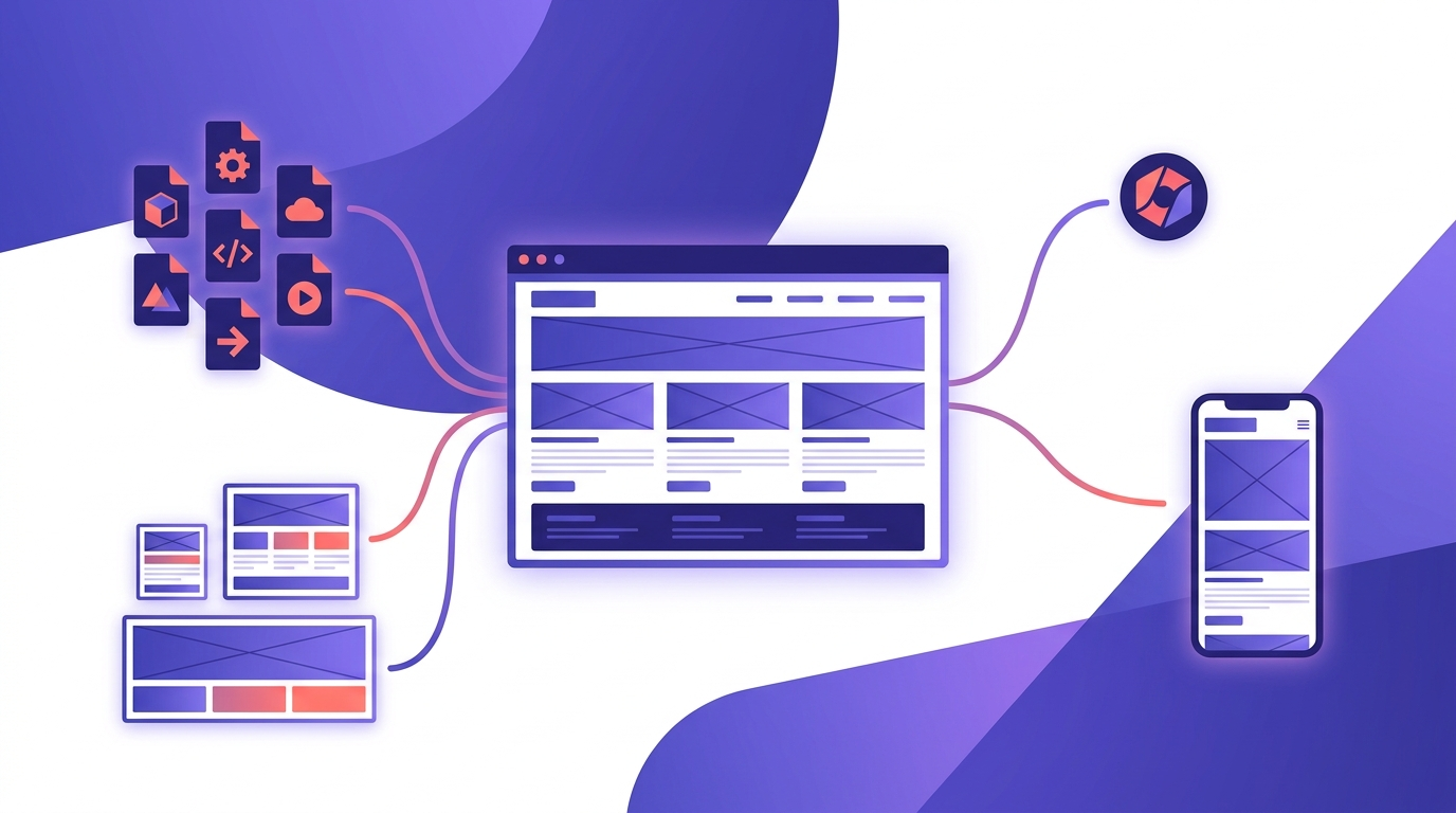 Web design workflow automation: one design source exporting to every format and screen size